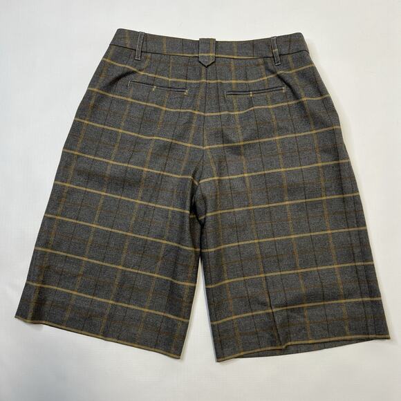 Anthropologie Cartonnier Shorts 6 Gray Flannel Plaid Bermuda Golf Urban - Picture 9 of 11